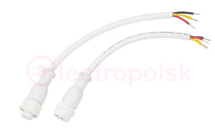 Соединительный кабель (3pin) герметичный (IP67) 3х0.5кв мм  белый