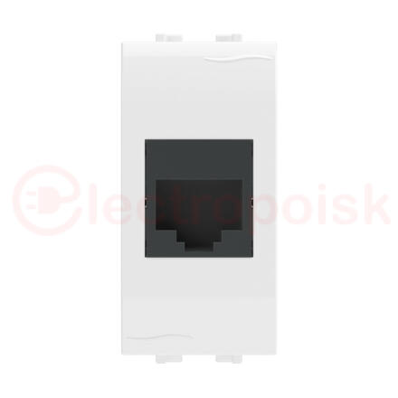 BRAVA Розетка компьютерная RJ45 (разъем PcNet) 1 модуль категория 5е белая