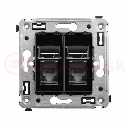 Avanti Розетка RJ-45 в стену, 5e двойная,Черный    квадрат