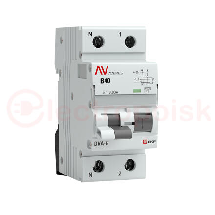 Автомат дифференциальный DVA-6 1P+N 40А (C) 30мА (AC) 6кА AVERES