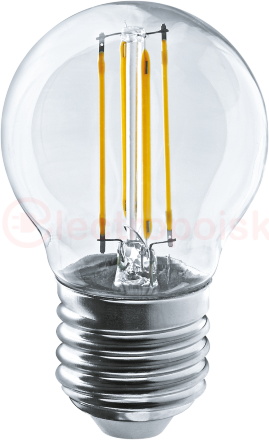 Лампа светодиодная LED 4вт Е27 теплый шар FILAMENT