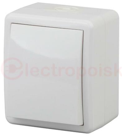 Выключатель IP54, 10АХ-250В, ОУ, Эра Эксперт, Al+Cu, белый,11А-1401-01