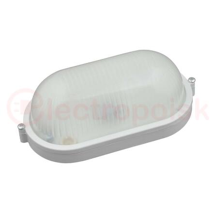 ULW-K23A 8W/6000K IP54 WHITE Светильник светодиодный влагозащищенный. Овал. Дневной белый свет (6000K). 600Лм. 210х105х80  мм. Корпус белый. ТМ Uniel.
