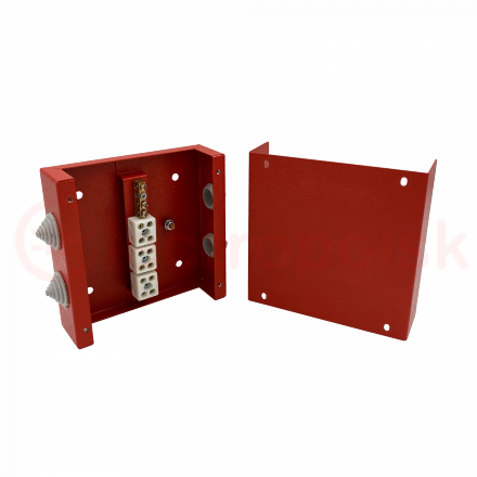 Коробка распределительная огнестойкая КРОПС, IP41, габаритные размеры 130х130х40 мм, для кабелей сечением до 4 мм2, 6 клемм