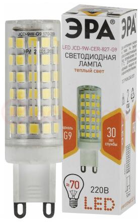 Лампа светодиодная LED 9Вт JCD 2700К G9 теплый капсула