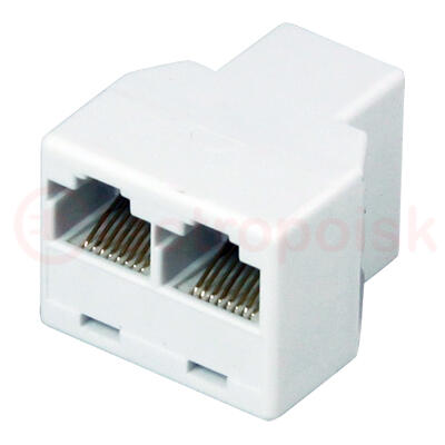 Двойник компьютерный RJ-45(8P-8C) (гнездо - 2 гнезда)  REXANT