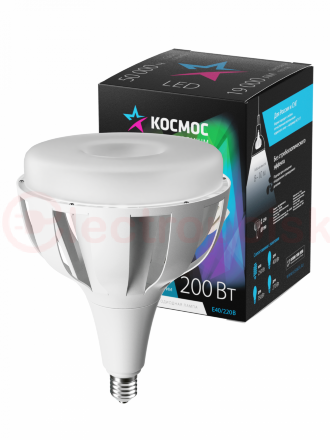 Лампа светодиодная LED 200Вт 220В E40 D192х247 4500К белый 19000 лм КОСМОС