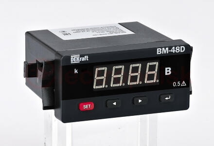 Вольтметр цифровой 96x48мм однофазный, вход 600В, выход DO, LED-дисплей ВМ-48D