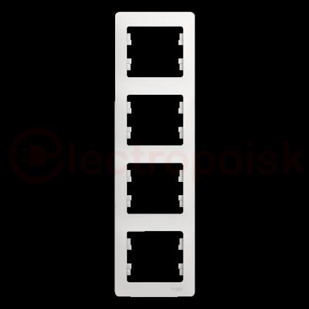 GLOSSA Рамка 4 поста вертикальная белый