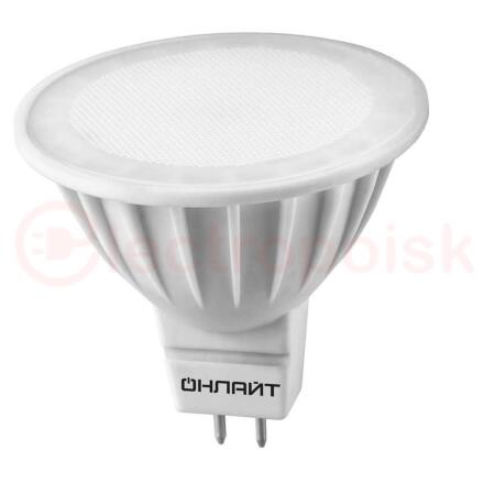 Лампа светодиодная LED 5вт 230в GU5.3 тепло-белый ОНЛАЙТ