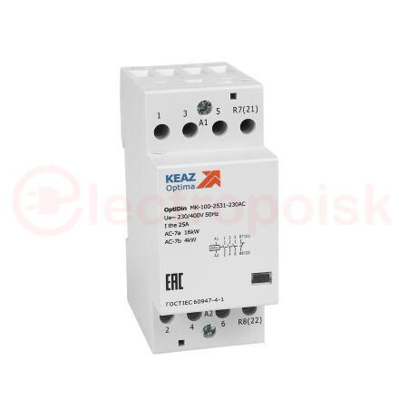 Контактор 230В AC 3НО НЗ 25А OptiDin MK-100-2531-230AC