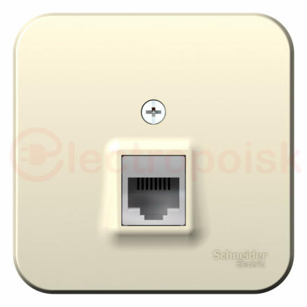 Розетка BLANCA наружная компьютерная RJ45, кат.5e, с изолирующей пластиной, молочный