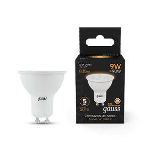 Лампа светодиодная LED 9 Вт 830 Лм 3000К теплая GU10 MR16 Black Gauss