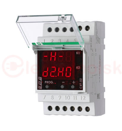 Терморегулятор CRT-02 (-50°C-+140°C) для систем снеготаяния/антиобледенения на шину DIN, с датчиком RT823 на проводе, 2х16А
