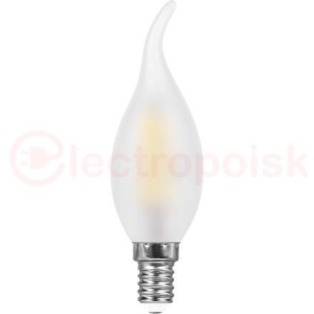 Лампа светодиодная LED 9вт Е14 теплый матовая свеча на ветру FILAMENT