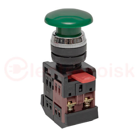 Кнопка зеленая AEA-22 Гриб NO+NC