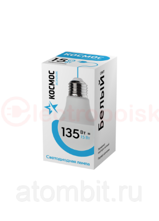 Лампа светодиодная LED 11Вт 220В Е27 D60х108 3000 теплый 900Лм А60 Космос