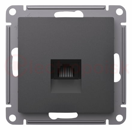 ATLASDESIGN РОЗЕТКА компьютерная RJ45, кат. 5Е, механизм, БАЗАЛЬТ