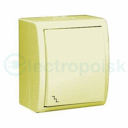 Simon15 Aqua Выключатель проходной (переключатель) с подсветкой IP54 10А 250В винтовой зажим S15A сл. кость