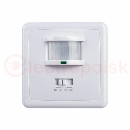 Датчик движения ИК встраиваемый 500w 140 гр. 12м IP20 белый