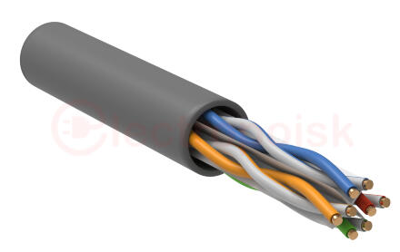 Витая пара U/UTP кат.6 4 пары 23 AWG solid 305м PVC серый ITK