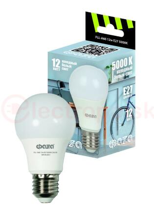 Лампа светодиодная LED 12Вт E27 5000K груша 230/50 ФАZА