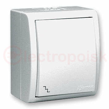 Simon15 Aqua Выключатель проходной (переключатель) с подсветкой IP54 10А 250В винтовой зажим S15A белый
