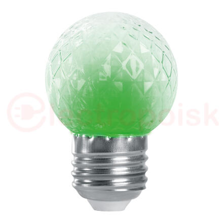 Лампа светодиодная LED 1вт Е27 строб зеленый шар