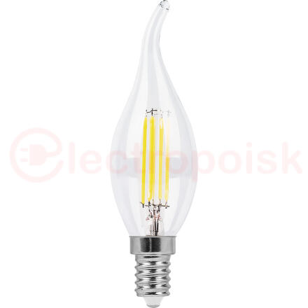 Лампа светодиодная LED 9вт Е14 белый свеча на ветру FILAMENT