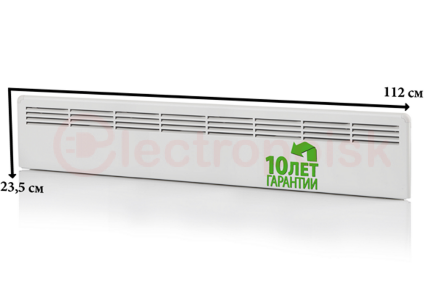 Конвектор 1000W с механическим термостатом IP21 235мм вилка