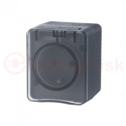 AtlasDesign Profi54 розетка с заземлением со шторками IP54 16А 250B, АНТРАЦИТ, Россия