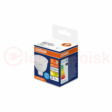 Лампа светодиодная 7 Вт 700Лм 2700К GU5.3 170-250В OSRAM LONG LIFE