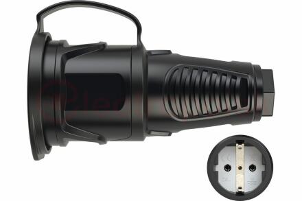 PCE Розетка каб 16A/250V/2P+E/IP54 с черным крышкой и корпусом, маркер черный