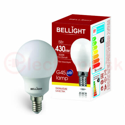 Лампа LED 5Вт 3000K 430Лм E14 IP 65 Шар Bellight
