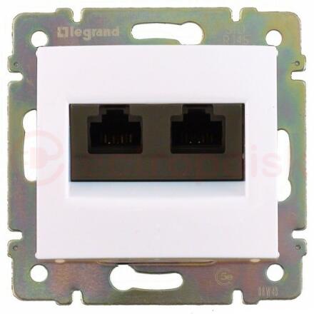VALENA Розетка компьютерная RJ45 категория 5 2 выхода UTP белая