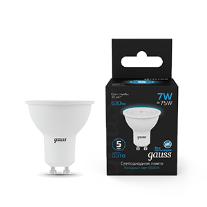Лампа светодиодная LED 7 Вт 630 Лм 6500К холодная GU10 MR16 Black Gauss
