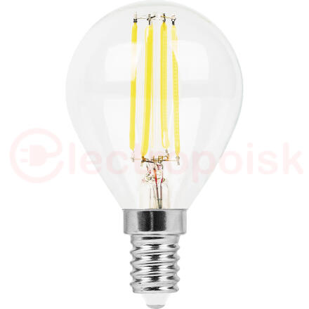 Лампа светодиодная LED 9вт Е14 белый шар FILAMENT