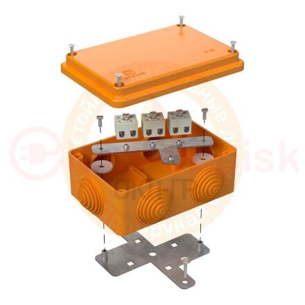 Коробка огнестойкая для открытой проводки 40-0340-FR1.5-4 Е15-Е120 120х80х50
