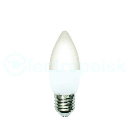 Лампа светодиодная LED-C37-5W/4000K/E27/FR/SLS Форма свеча матовая Белый свет (4000K) ТМ Volpe