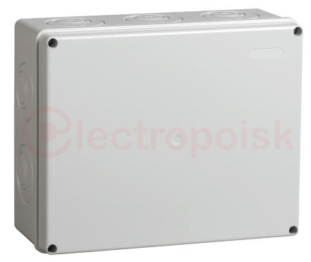 Коробка КМ41271 распаячная для открытой проводки 240х195х90мм IP44 (RAL7035 кабельные вводы 5 шт)