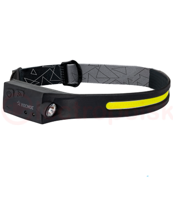 Фонарь налобный аккум сенсорн/20ВтCOB+2ВтXPE/Li-po 102540 1200mAh/гибк корп/USBtC
