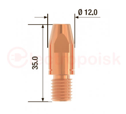 Наконечник контактный M10х35 мм CuCrZr D 1.4 мм (25 шт.)