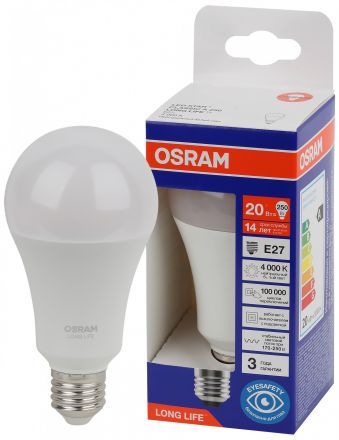 Лампа светодиодная LED 20Вт Е27 4000К 2452Лм груша 220В (замена 250Вт) OSRAM