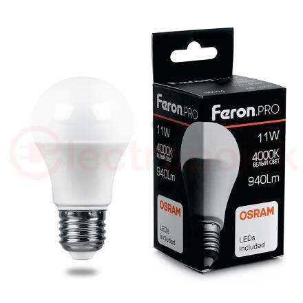 Лампа светодиодная LED 11вт Е27 белый Feron.PRO