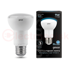 Лампа светодиодная LED 9 Вт 700 Лм 4100К белая Е27 R63 Black Gauss