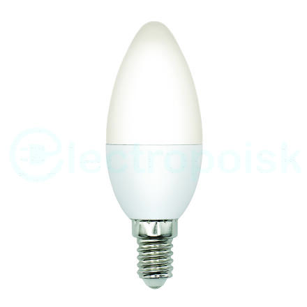 Лампа светодиодная LED-C37-5W/3000K/E14/FR/SLS Форма свеча матовая Теплый белый свет (3000K) ТМ Volpe