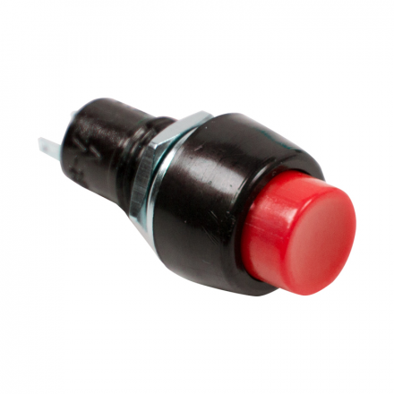 Выключатель-кнопка 250V 1 А (2с) OFF-(ON) Б/Фикс красная Micro (PBS-20В) REXANT