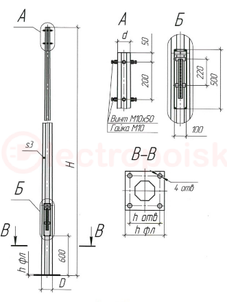 Опора ОГК-10 коническая