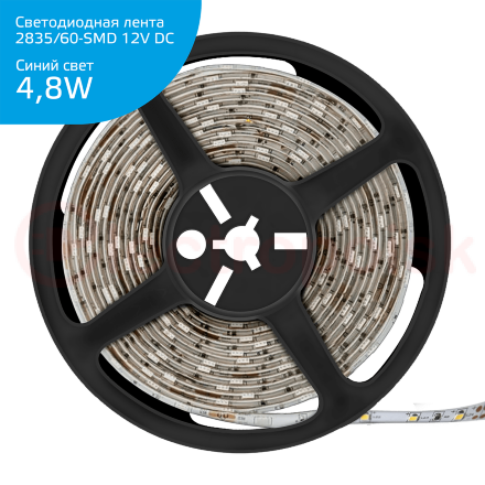 Лента светодиодная LEDх60/м 5м 4.8w/м 12в.IP66 синий Elementary Gauss