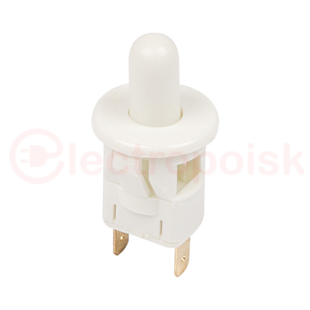 Выключатель-кнопка 250V 2.5А (2с) ON-(OFF)  Б/Фикс  белый (мебельная)  REXANT